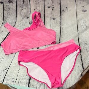 NWOT SHEIN Vibrant Pink Asymmetrical Bikini Cull Coverage